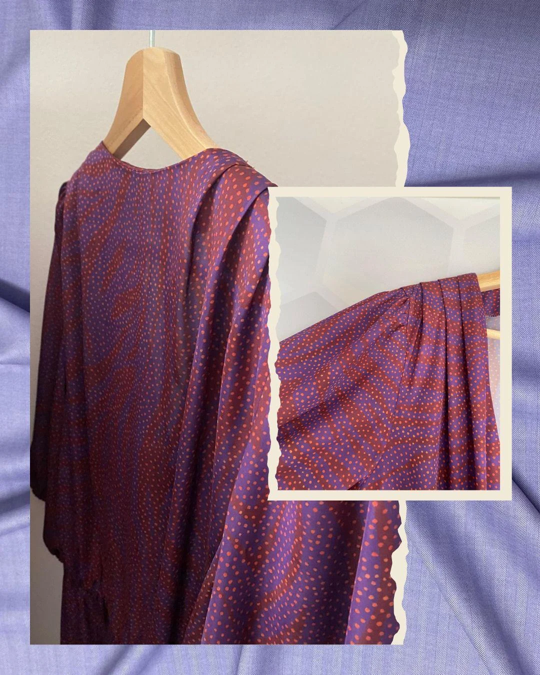 Rochie din material cu buline, pe umeraș